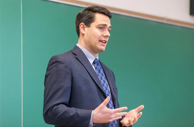 Photo of  Jerome C. Foss, PhD in classroom