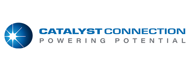 Catalyst Connection logo featuring a blue starburst design and the slogan "Powering Potential."