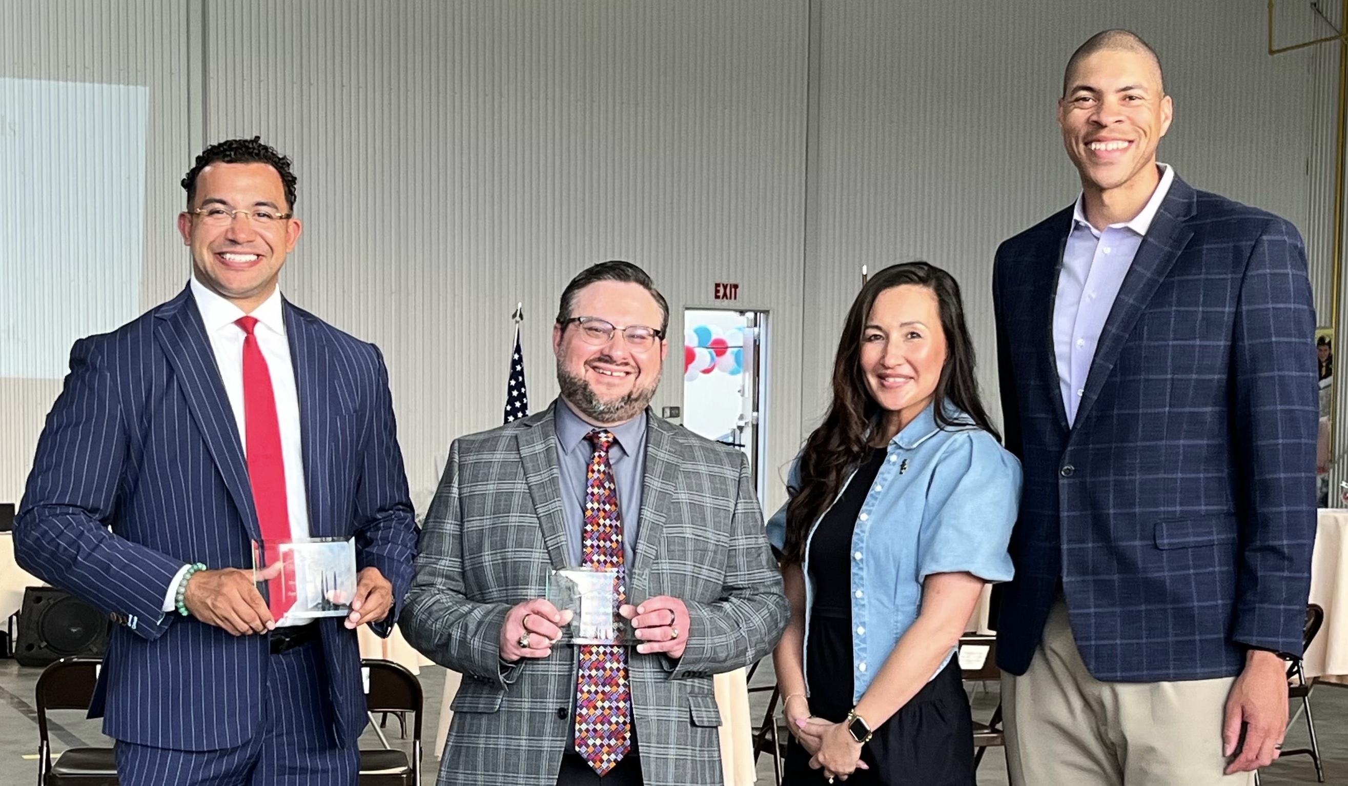 (from left) Pennsylvania State Police Lt. Aaron Allen; Dr. Mike Urick, dean of the McKenna School; Lee Itchchai, SVC assistant director of community relations and outreach; and Dr. Jeff Mallory, SVC executive vice president and chief operating officer 