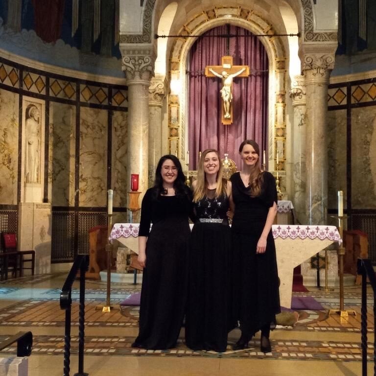 Halcyon Voices (from left) Sarah Richards, Amanda Rodriguez and Grettelyn Darkey